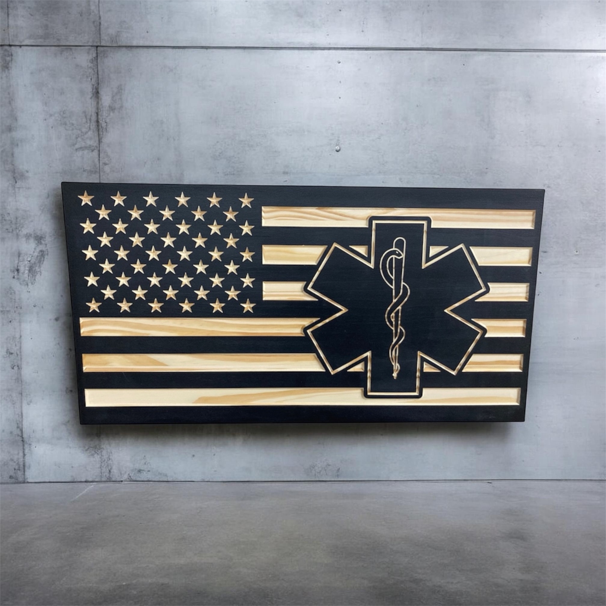 EMS Star of Life wooden flag — featured piece